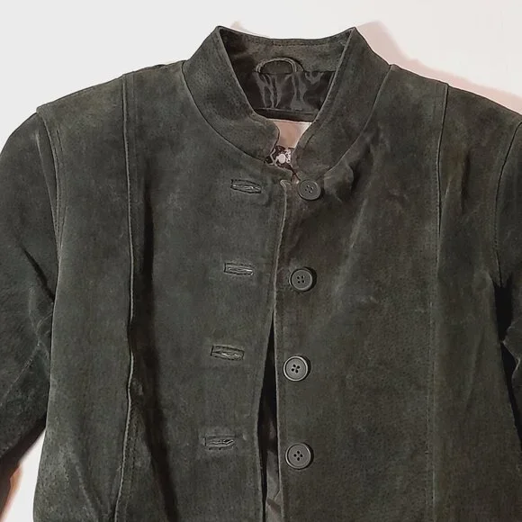 Western Suede Green Jacket Rodeo Rustic By H&G Size S/P - Picture 3 of 16